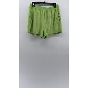 IETS FRANS Women's Green Velour Drawstring Pull-On Shorts SZ M